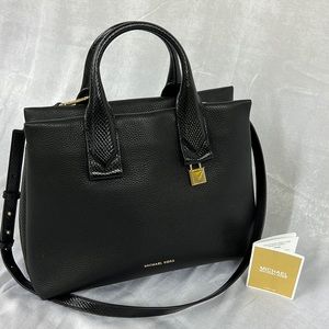 EUC Michael Kors Rollins Black Leather Satchel
